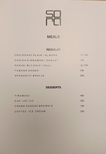menu SORA – Artisan Coffee 3